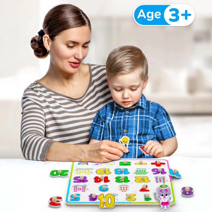 Interactive wooden toy for kids to make them learn numbers