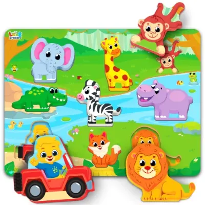 Animals Wooden Peg Puzzle for Toddlers